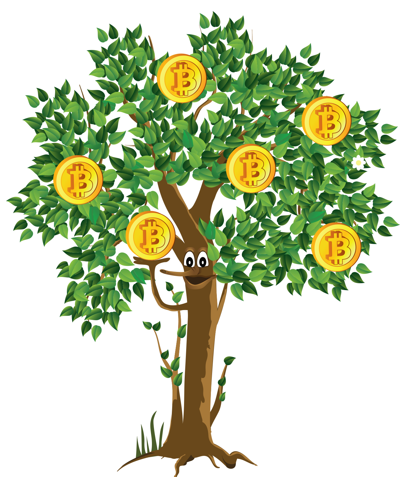 Faucet Exchange Money Tree Bitcoin Cryptocurrency Clipart
