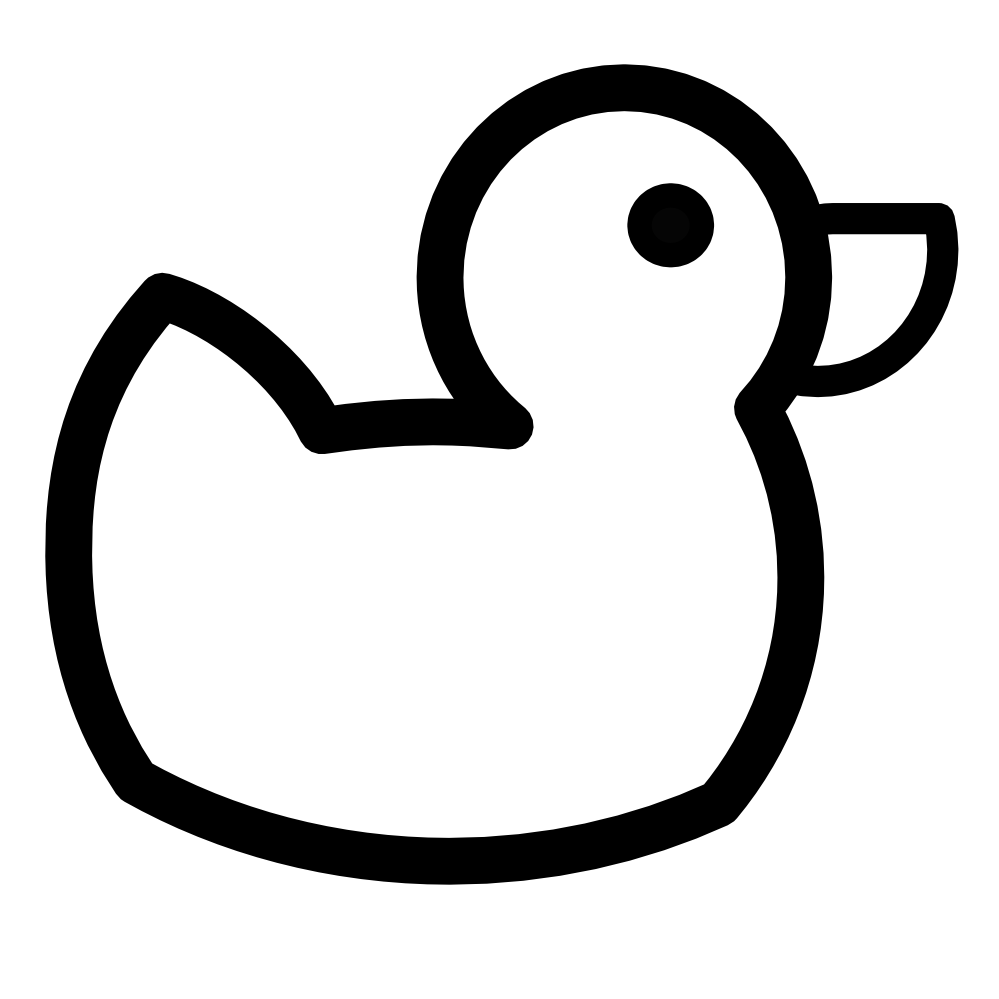Black And White Ducky Icon Black White Clipart