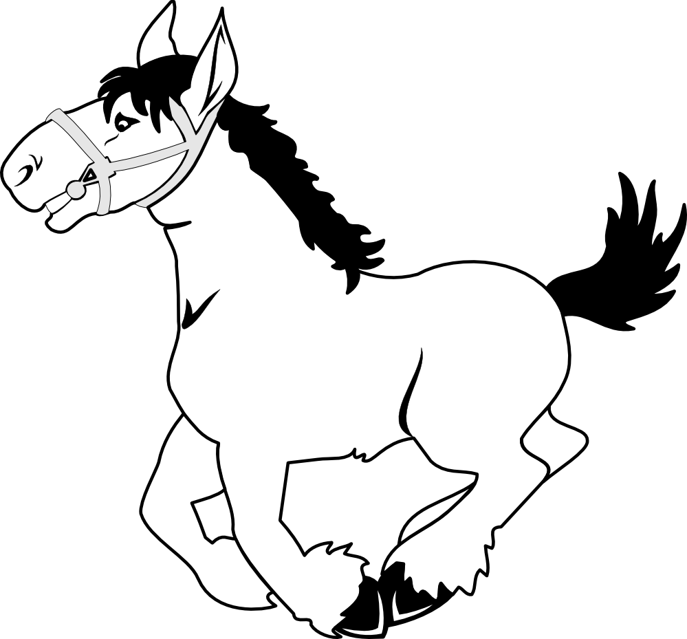 Horse Black And White Hd Image Clipart