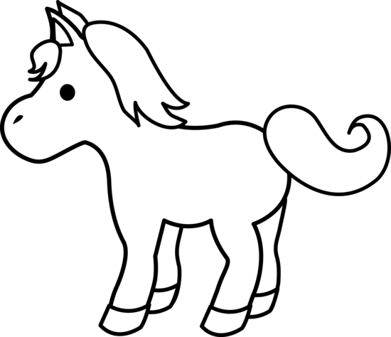 Horse Black And White Dromfgk Top Clipart