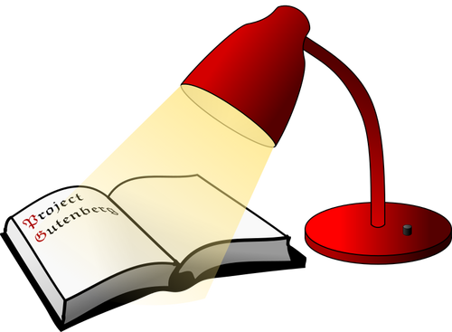 Open Book And Reading Lamp Clipart