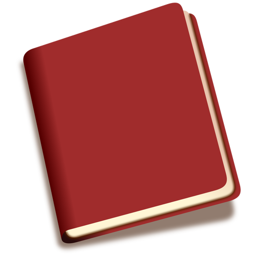 Tilted Red Book With Shadow Clipart