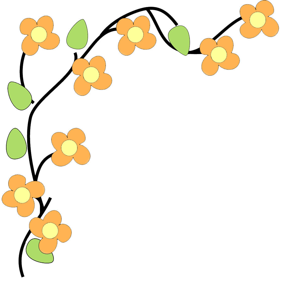 Flower Border Flower Corner Border Images Clipart