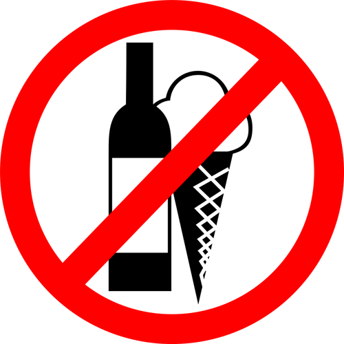"No Drinks, No Ice Cream" Sign Clipart