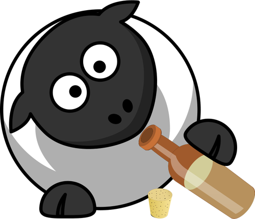 Drinking Sheep Clipart