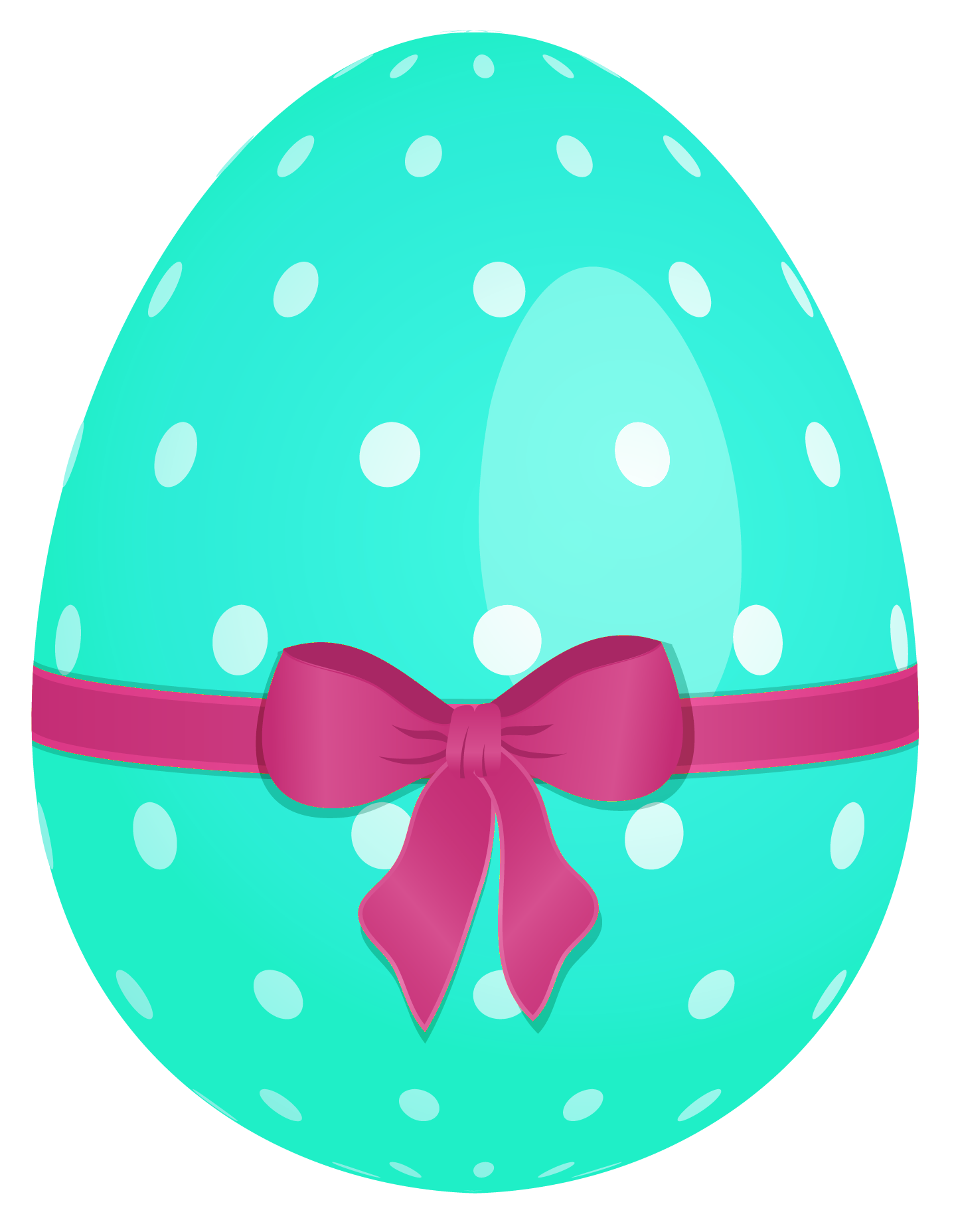 Blue With Sky Bow Green Egg Bunny Clipart
