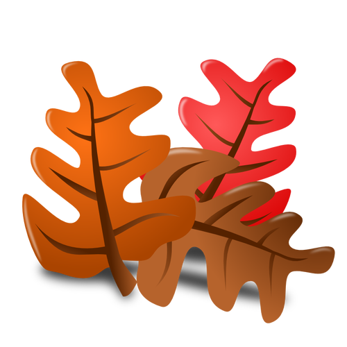 Of Autumn Leaves With Shadow Clipart