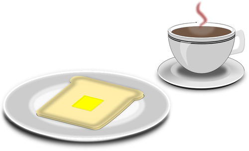 Of Coffee And Toast Serving Clipart