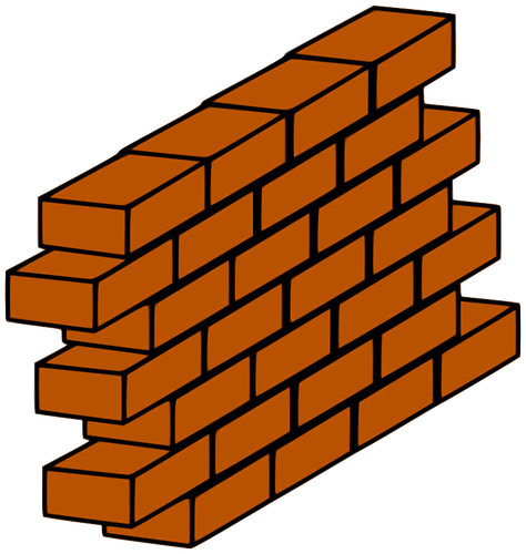Red Brick Wall With Bricks Sticking Out Clipart