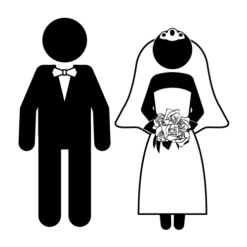 Cartoon Funny Bride And Groom Png Image Clipart