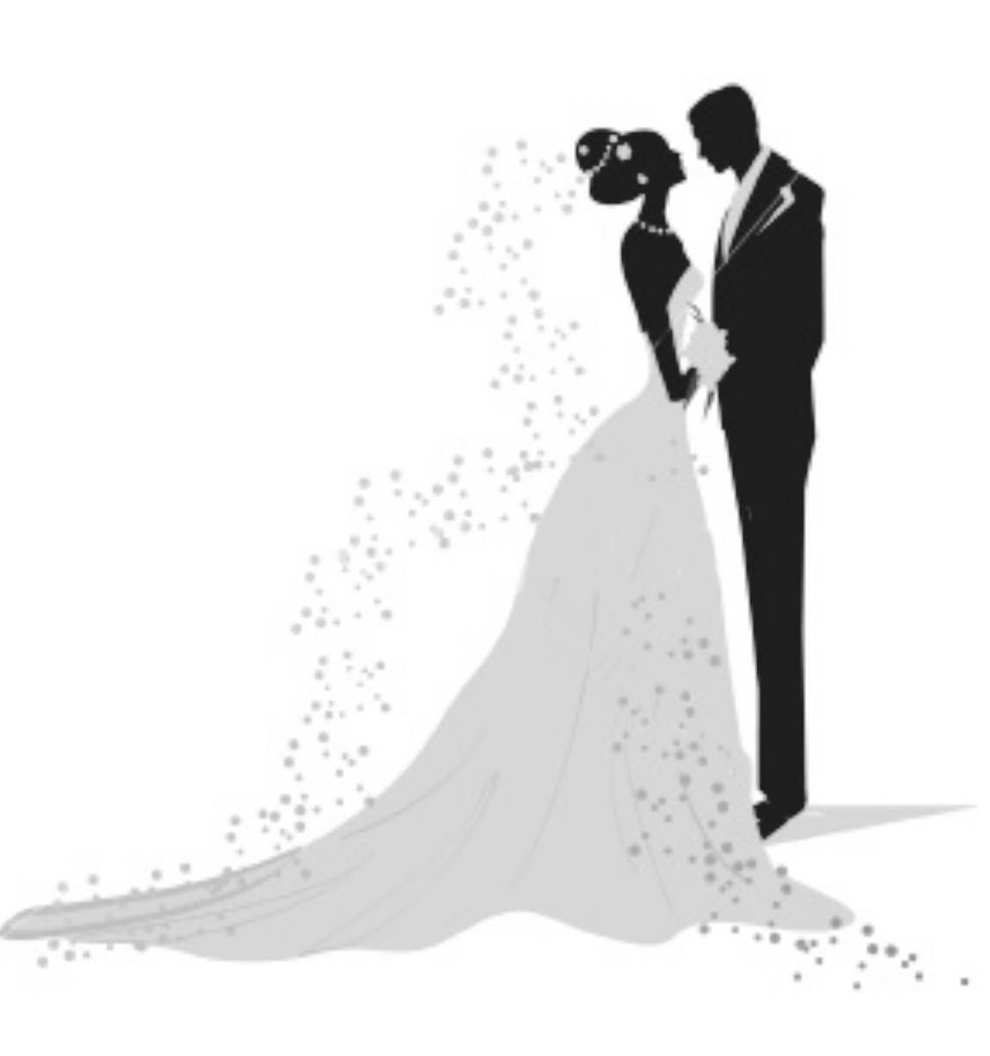 Bride And Groom Black And White Weddingdecoration Clipart