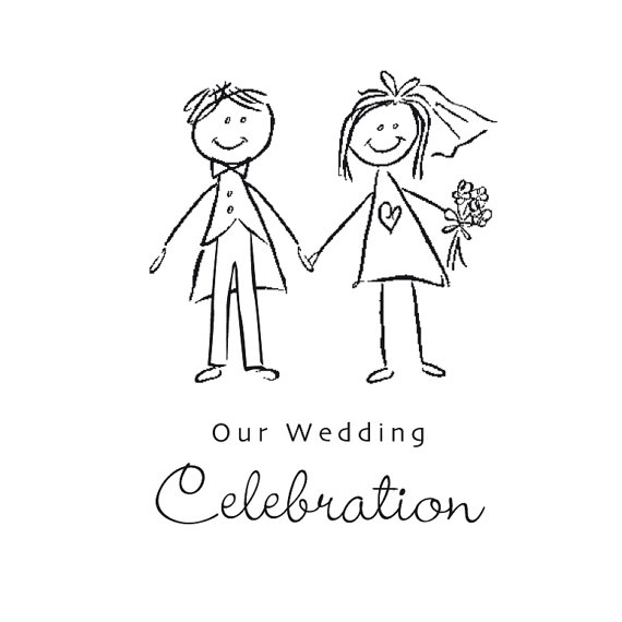 Bride And Groom Black And White Weddingdecoration Clipart