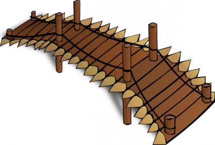 Wooden Bridge Vector In Open Office Drawing Clipart