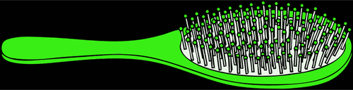Of Hairbrush Bright Green Clipart