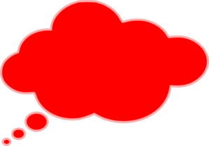 Wide Thought Bubble Red High Quality Clipart