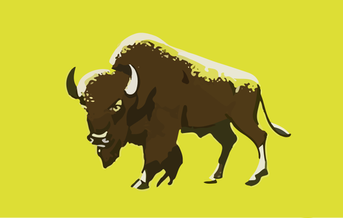 Buffalo With Green Background Clipart