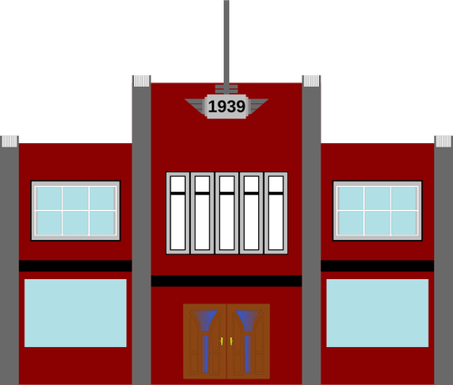 Of Late-1930S Art-Deco Commercial Building Clipart