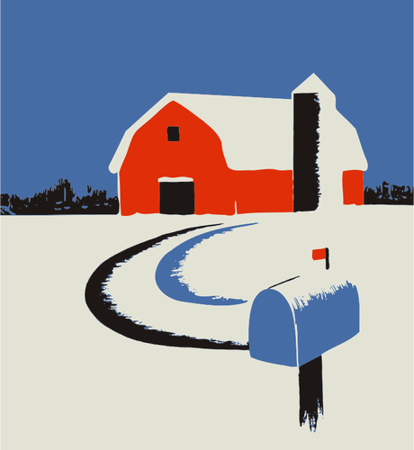 Farm With Mailbox Clipart