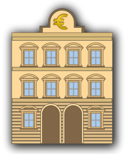 Bank Building Illustration Clipart