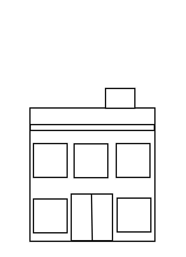 Image Of School Building Black And White Clipart
