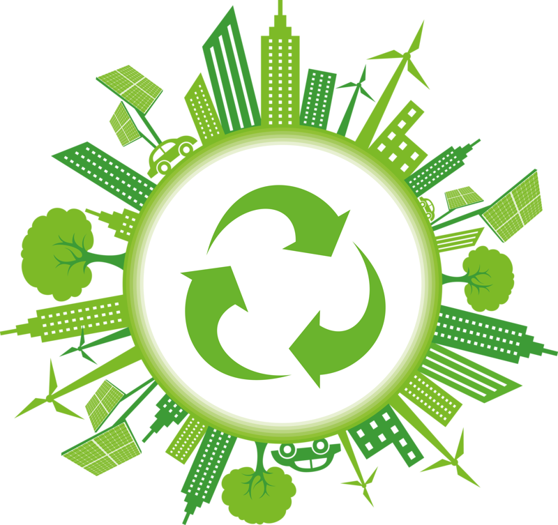 Building Recycling Illustration Flag Circular Loop Economy Clipart