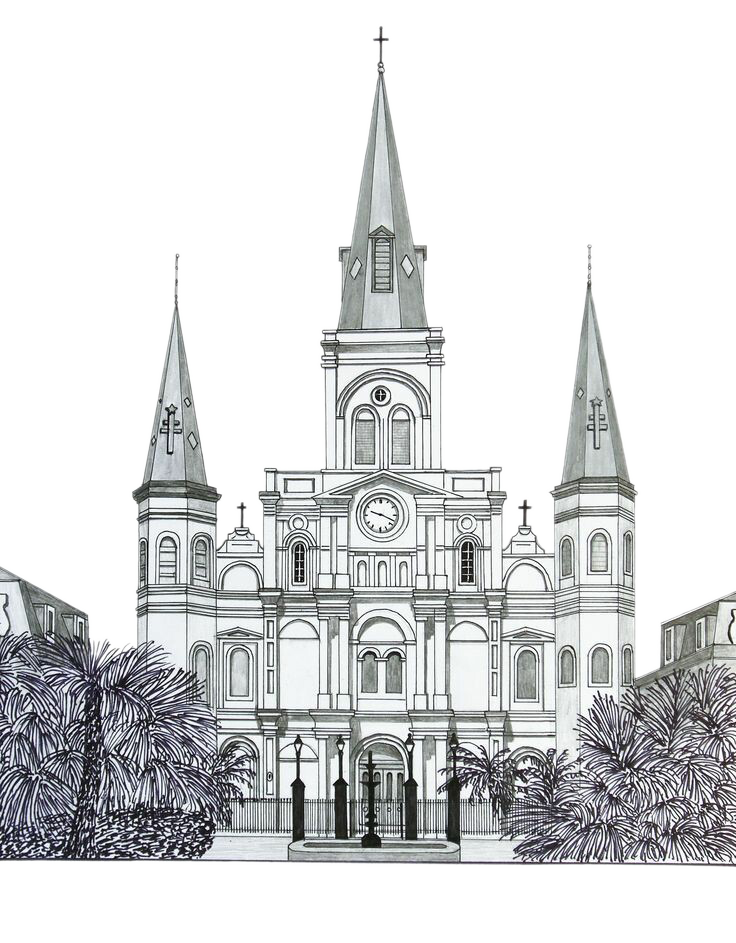 Building Sketch Steeple Watercolor Church Painting Drawing Clipart