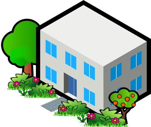 Of Flat Roof House Clipart
