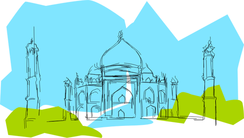 Taj Mahal Tourist Attraction Clipart