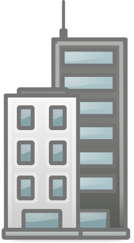 Of Blue Reflective Glass Tower Block Clipart