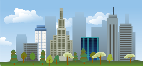 Of Sunny Day In The City Clipart