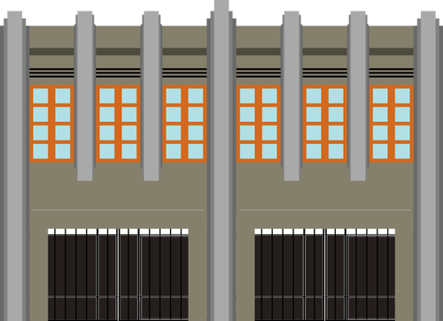 Of Two-Storey Building Clipart