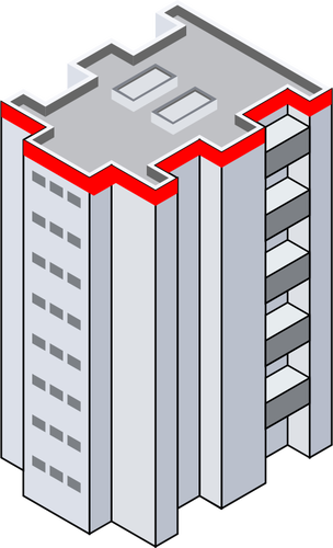 Of Isometric Tower Block Clipart