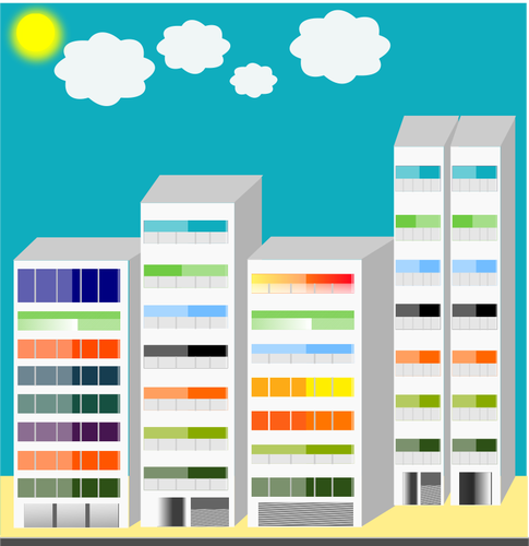 Simple City Skyscrapers Clipart