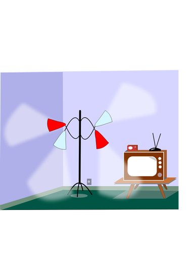 Of Room With Lamps Clipart