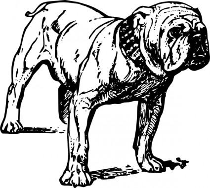 Bulldog Vector In Open Office Drawing Svg Clipart