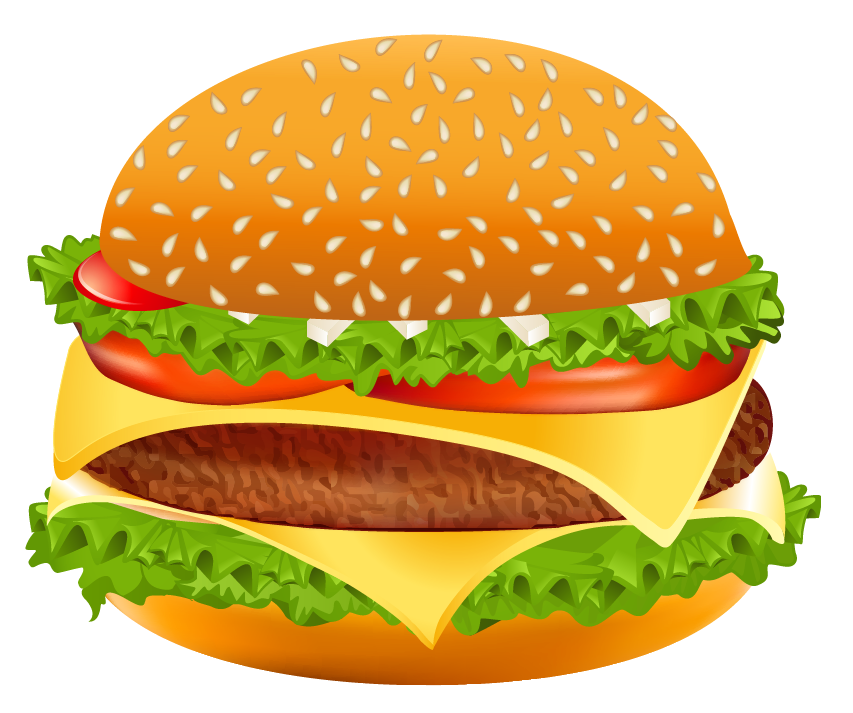 Hamburger Food Cheeseburger Dog Fast Hot Vector Clipart