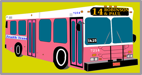 City Bus On Yellow Background Clipart