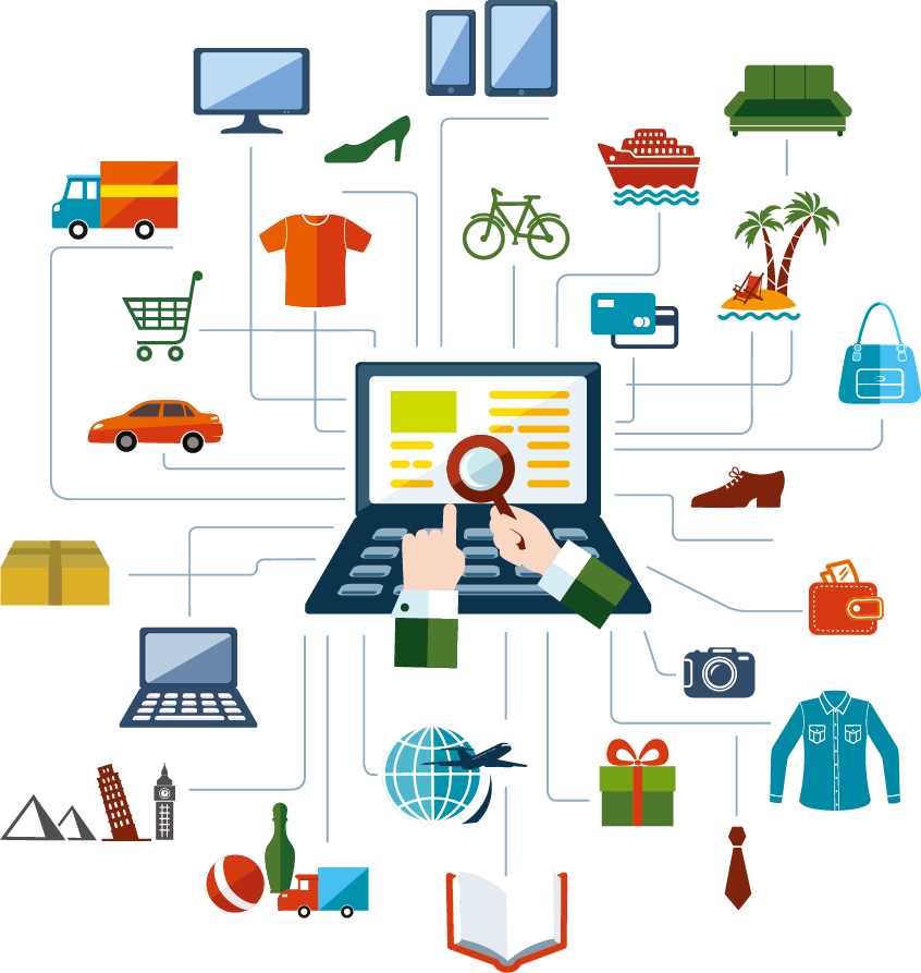 Be Networking Will Vector Online Shopping Clipart