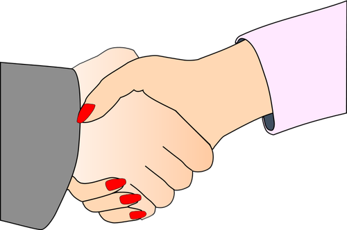 Handshake With Black Outline Clipart
