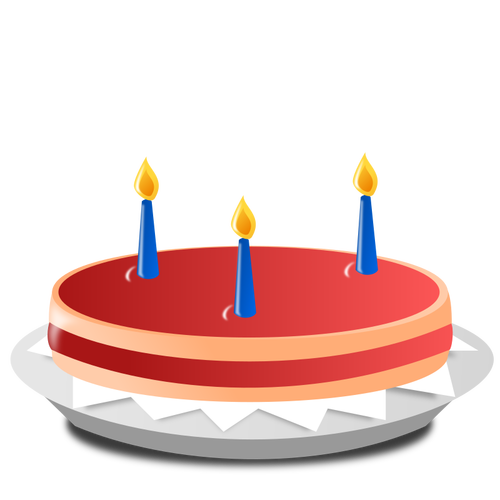 Birthday Cake With Blue Candles Clipart