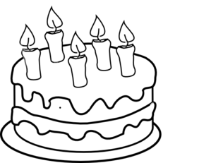Birthday Cake Black And White Image Png Clipart