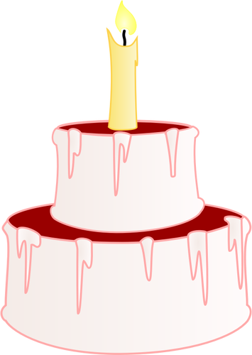 Of Small Cake With Cherry On Top Clipart