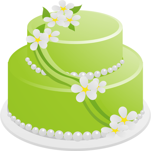 Of Green Birthday Cake Clipart