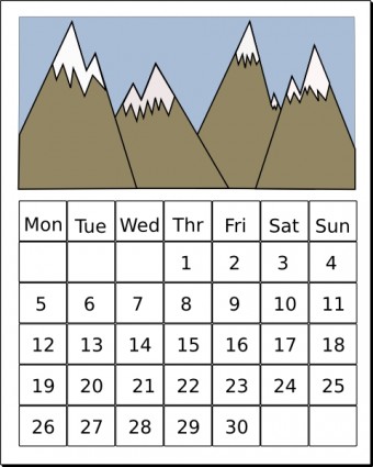 Calendar Vector In Open Office Drawing Svg Clipart