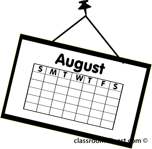 Calendar Calendar August Outline Classroom Png Image Clipart