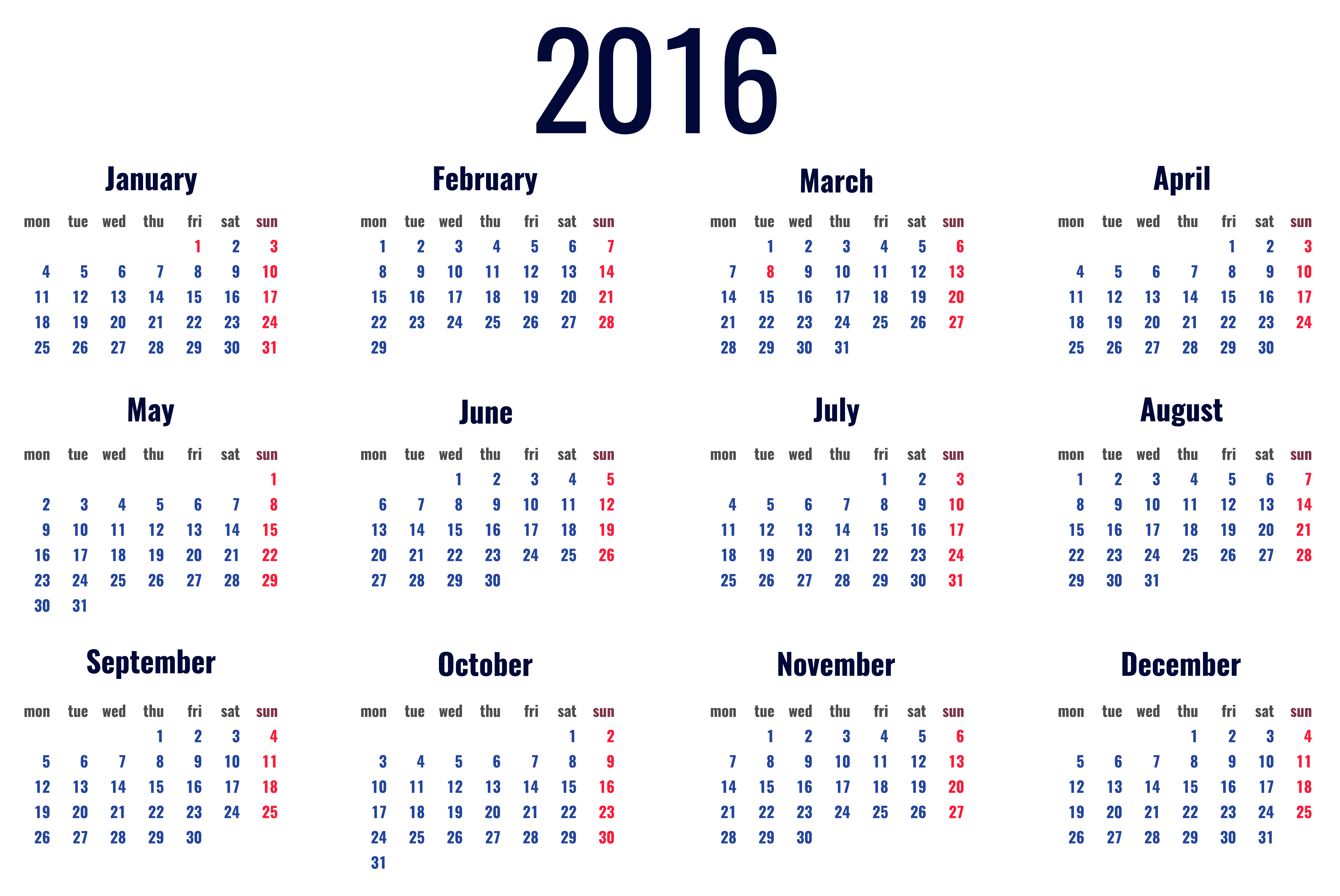 Picture Calendar 2016 Transparent Free Clipart HQ Clipart