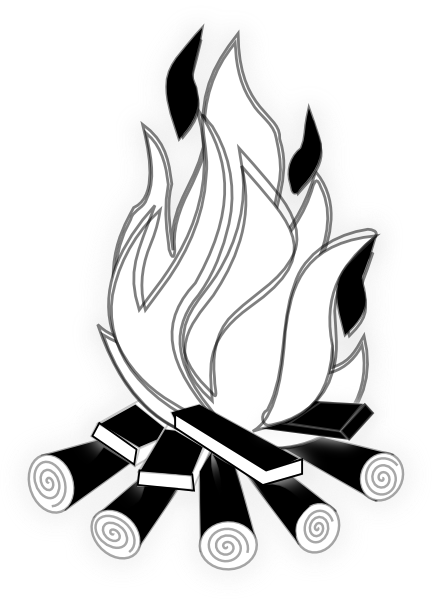 Campfire Camp Fire Black And White At Clipart
