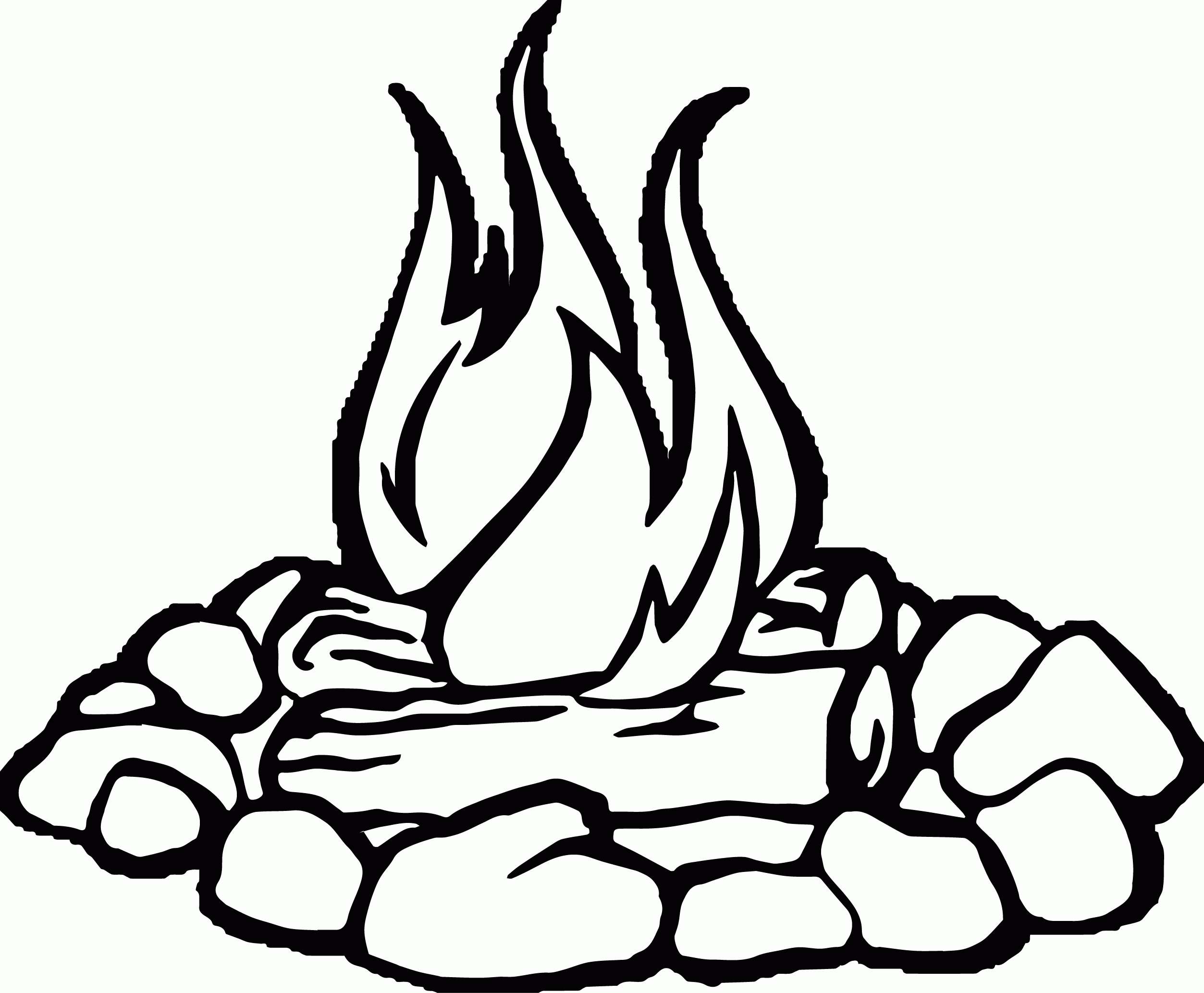 Campfire Black And White Fire Pit Others Clipart