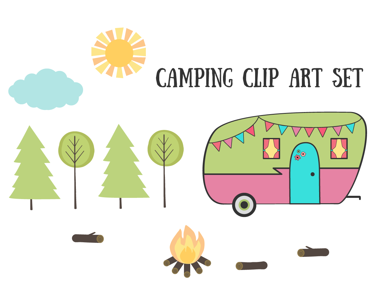 Free Images Camping Set Starsunflower Studio Blog Clipart