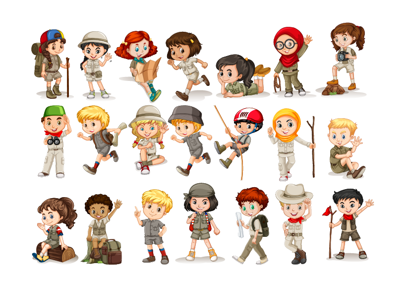 Scouting Camping Illustration Children Royalty-Free Cartoon Clipart
